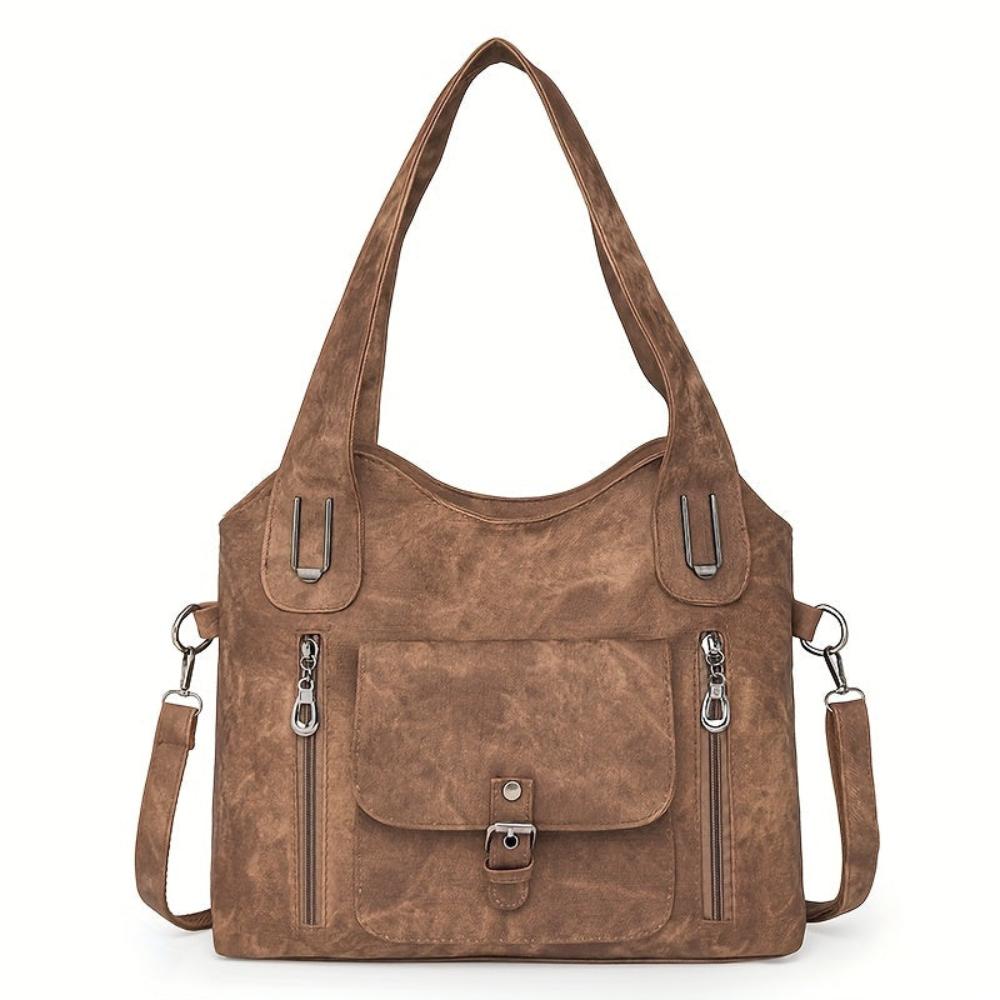 Fina Vintage Schultertasche | Hochwertiges Kunstleder, Abnehmbarer Schulterriemen - 1
