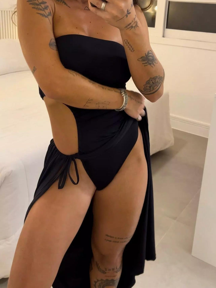 Serena | Strapless Maxi Kleid mit Bodysuit