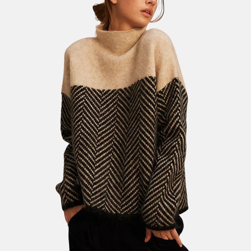 Eva - Fischgrät Strickpullover