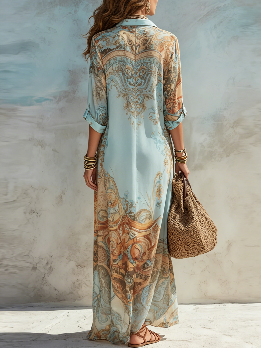 Cleo Maxikleid | Eleganter Mediterraner Stil, Luftige Passform