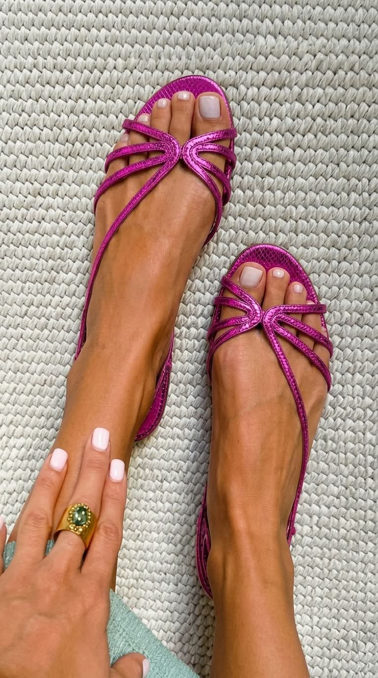 Gina Sandalen Damen | Metallic-Finish, Verstellbare Riemen, Stoßdämpfende Sohle