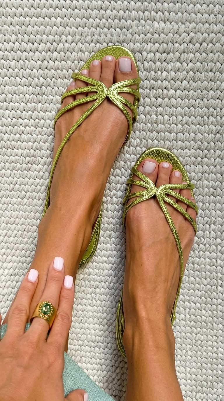 Gina Sandalen Damen | Metallic-Finish, Verstellbare Riemen, Stoßdämpfende Sohle