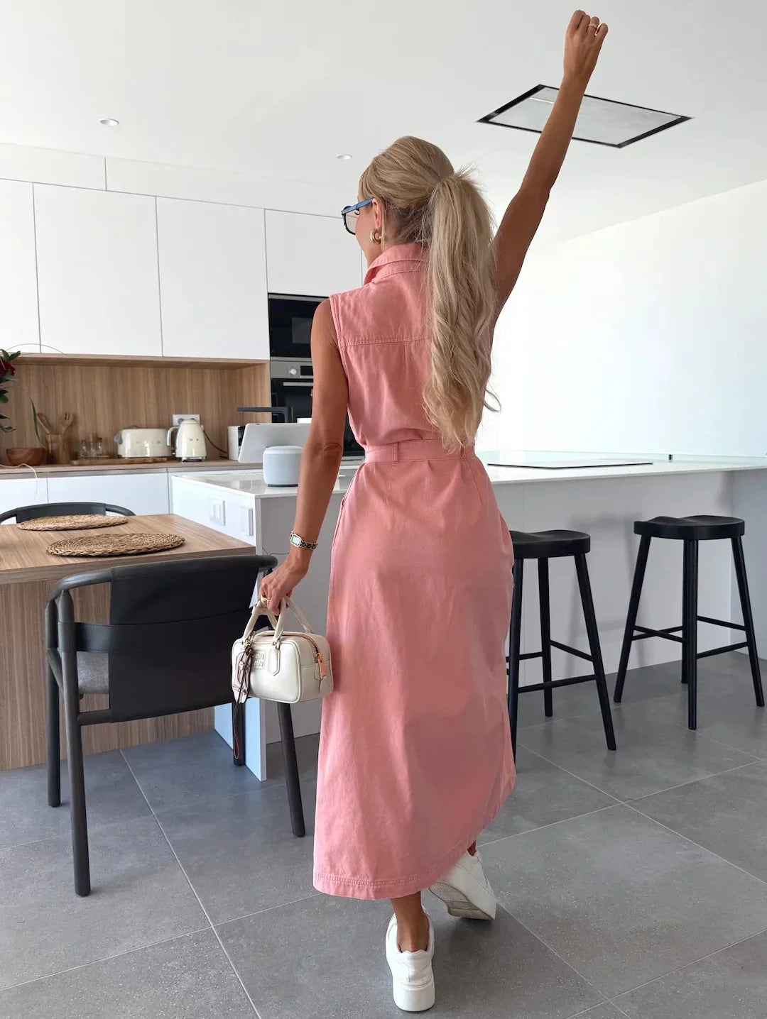 Isla Maxi Kleid | Weicher, Atmungsaktiver Denim, Ärmellos
