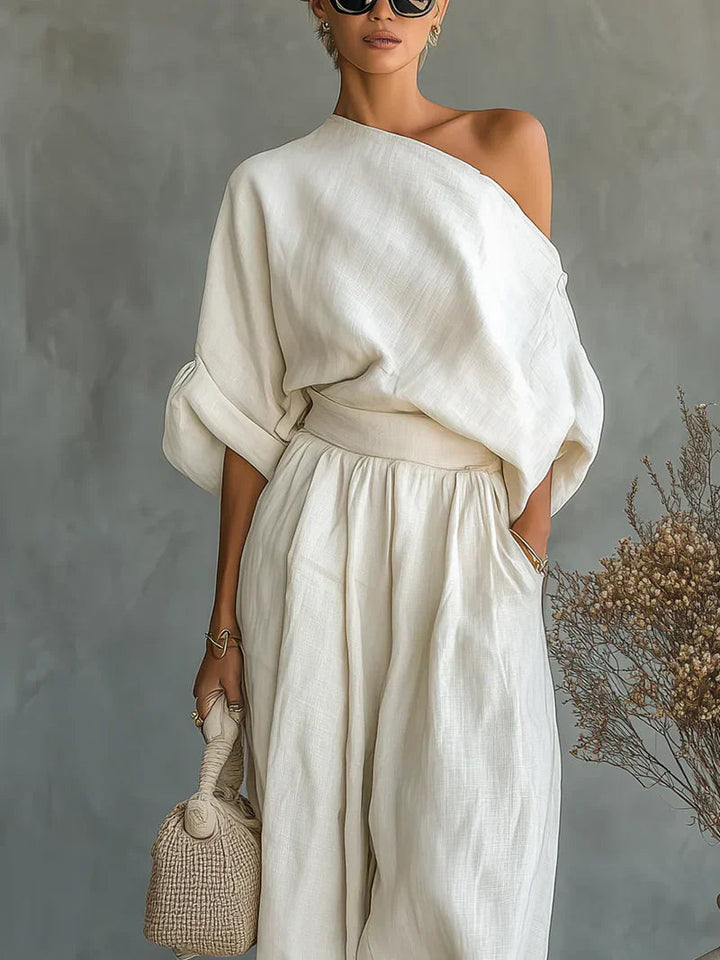 Mila Schulterfreies Set | 2-teilig, Lässiger Chic