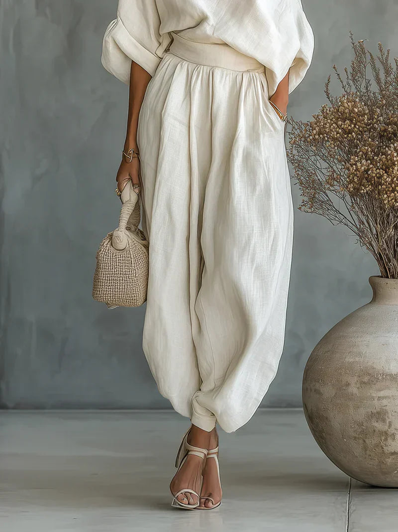 Mila Schulterfreies Set | 2-teilig, Lässiger Chic