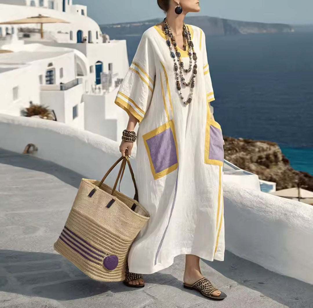 Mira Strandkleid Damen | Leicht, Atmungsaktiv, Verspielte Farbdetails