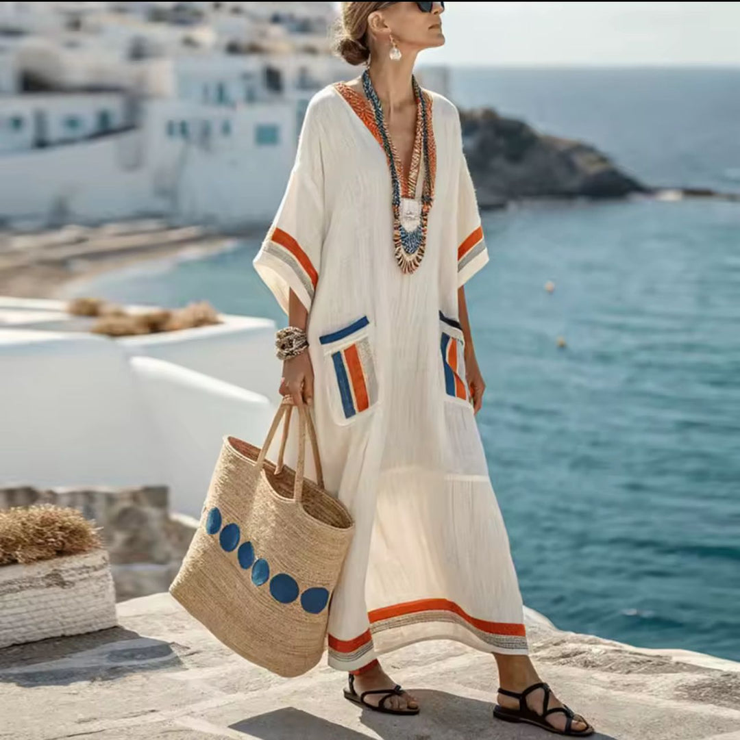 Mira Strandkleid Damen | Leicht, Atmungsaktiv, Verspielte Farbdetails