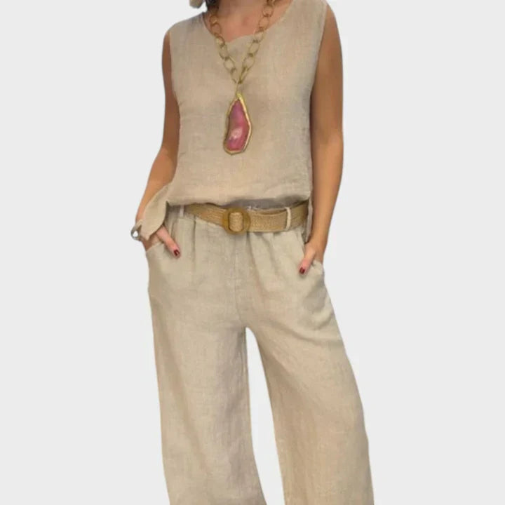 Pura Boho-Outfit Zweiteilig | Fließender Stoff, Natürliche Erdtöne