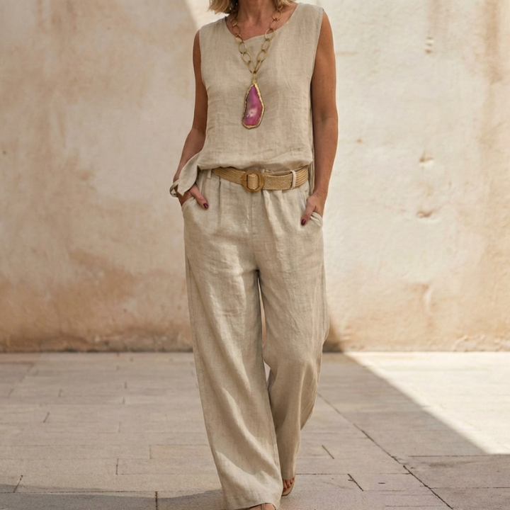 Pura Boho-Outfit Zweiteilig | Fließender Stoff, Natürliche Erdtöne