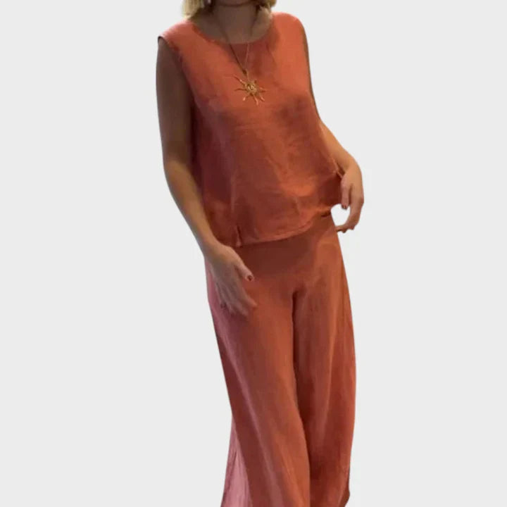 Pura Boho-Outfit Zweiteilig | Fließender Stoff, Natürliche Erdtöne