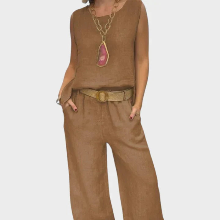 Pura Boho-Outfit Zweiteilig | Fließender Stoff, Natürliche Erdtöne