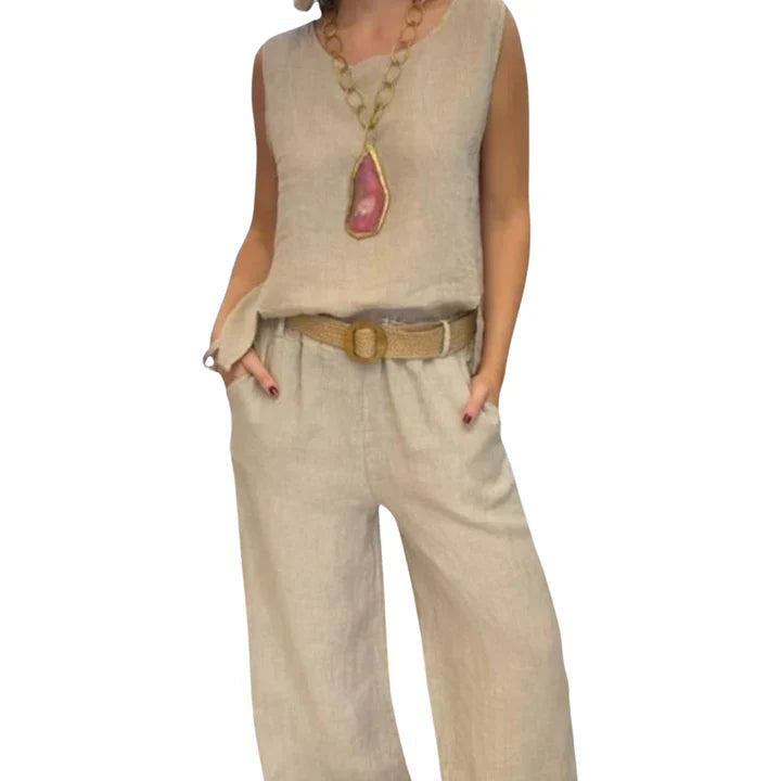 Pura Boho-Outfit Zweiteilig | Fließender Stoff, Natürliche Erdtöne