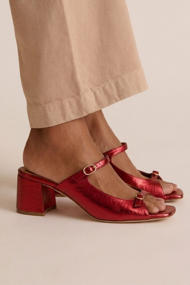 Vela Komfort-Absatzsandalen | Klobiger Absatz, Goldene Details
