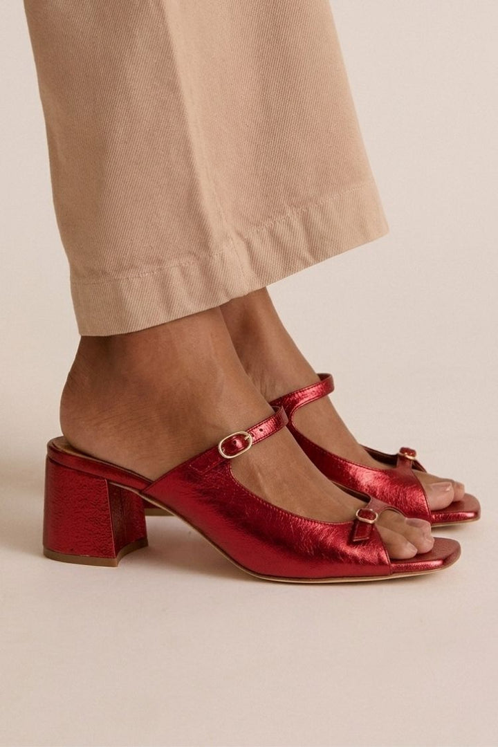 Vela Komfort-Absatzsandalen | Klobiger Absatz, Goldene Details