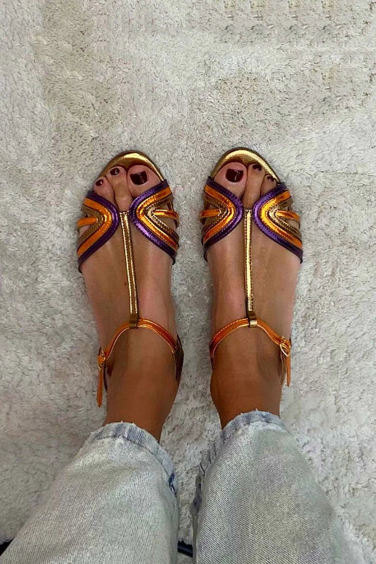 Vela T-Steg-Sandalen | Mediterrane Farben, Leicht und Atmungsaktiv