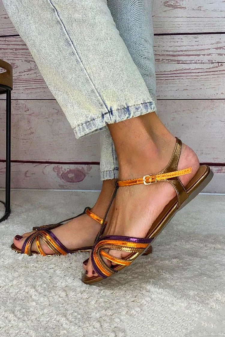 Vela T-Steg-Sandalen | Mediterrane Farben, Leicht und Atmungsaktiv