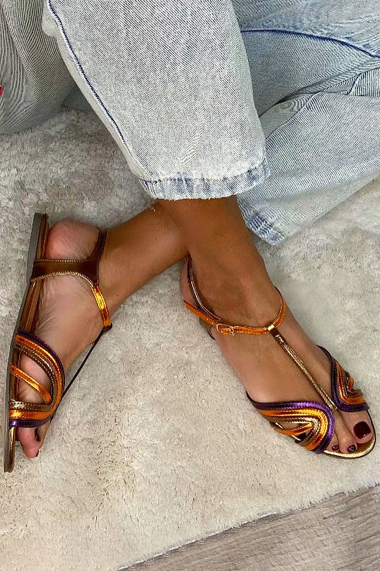 Vela T-Steg-Sandalen | Mediterrane Farben, Leicht und Atmungsaktiv