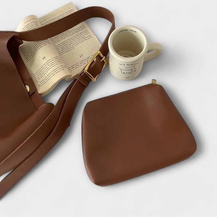 Isidore Schultertasche | Elegantes PU-Leder, Smaragdgrün - 3