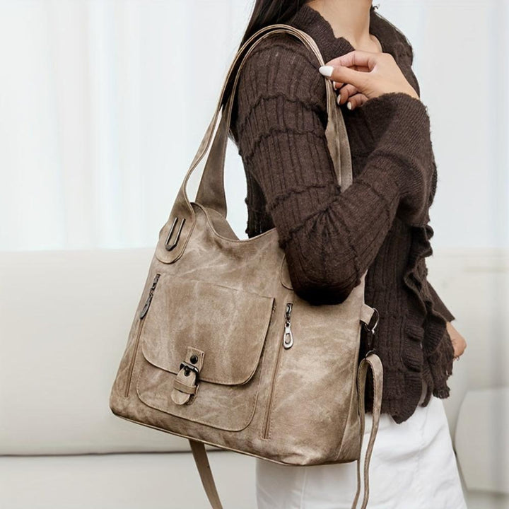 Fina Vintage Schultertasche | Hochwertiges Kunstleder, Abnehmbarer Schulterriemen - 4
