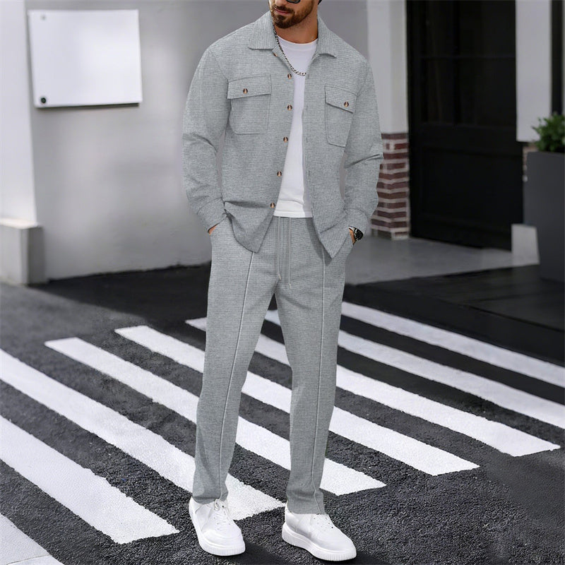 Luca Waffelstrick-Set | Atmungsaktiver Stoff, Relaxed Fit - 2