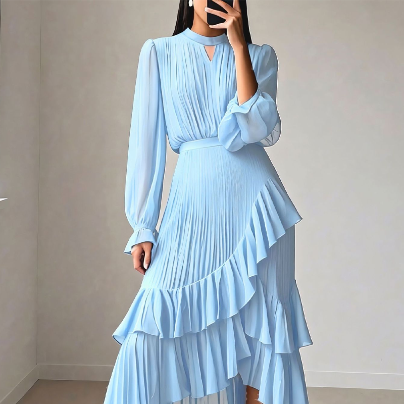 Nia Maxikleid | Fließende Silhouette, Leichte Textur für Sommer und Abend - 4