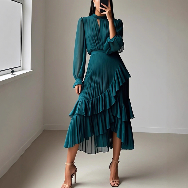 Nia Maxikleid | Fließende Silhouette, Leichte Textur für Sommer und Abend - 7