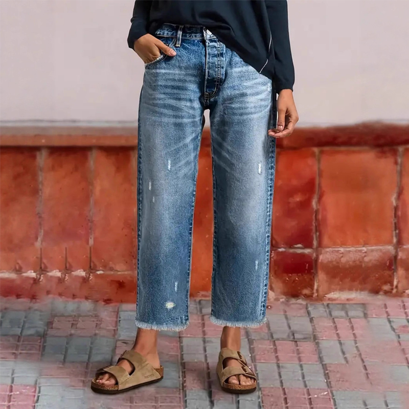 Alyssa Jeans Damen | Gerade Schnitt, Hochwertige Baumwollmischung - 1