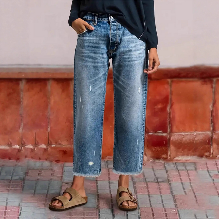 Alyssa Jeans Damen | Gerade Schnitt, Hochwertige Baumwollmischung - 1