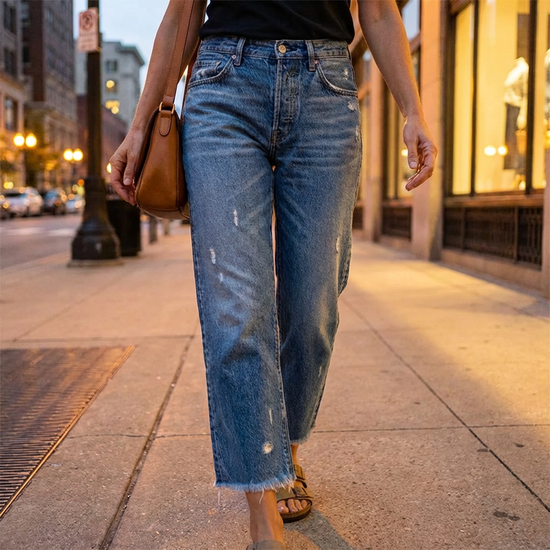 Alyssa Jeans Damen | Gerade Schnitt, Hochwertige Baumwollmischung - 2