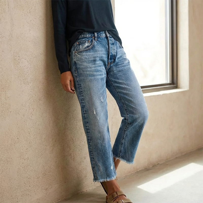Alyssa Jeans Damen | Gerade Schnitt, Hochwertige Baumwollmischung - 3