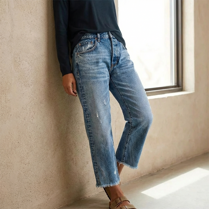 Alyssa Jeans Damen | Gerade Schnitt, Hochwertige Baumwollmischung - 3